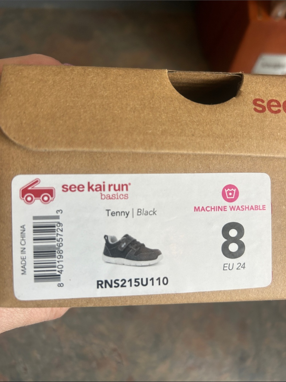 See Kai Run Black and White Toddler Sneakers with Hook-and-Loop Strap New - Picture 2 of 4